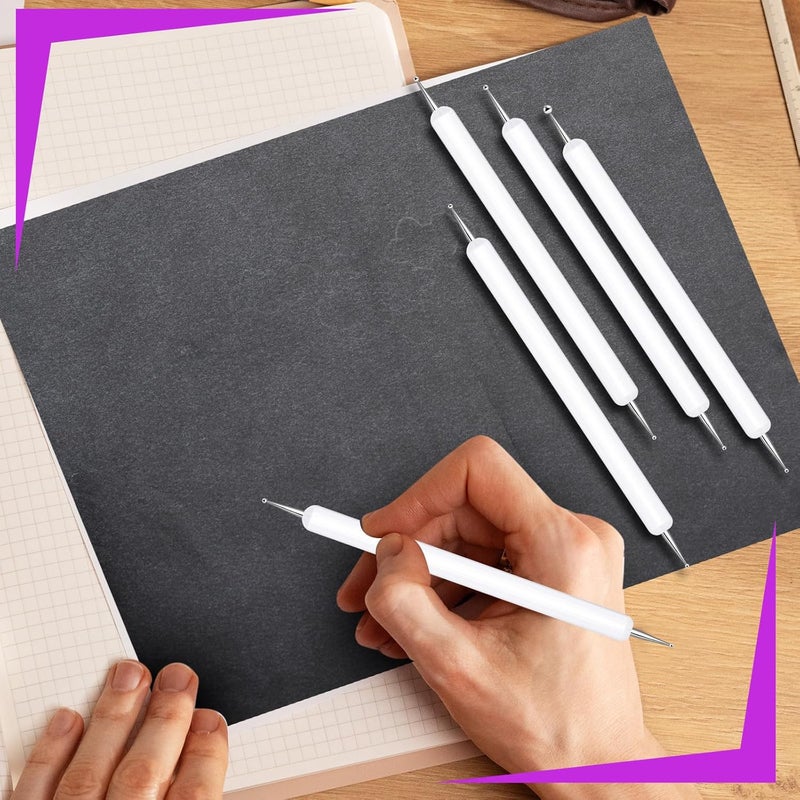 Ashmacdo 20 Pcs Dotting Tools for Painting,Ball Embossing Stylus for Transfer Paper,Tracing Tools for Drawing, Embossing Tools for Paper, Art Dotting Tools for Nail Art (White) - Image 4